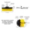 Drill Brush Power Scrubber By Useful Products 5 in W 5 in L Brush, Yellow Y-S-5O-QC-DB - alternate 4